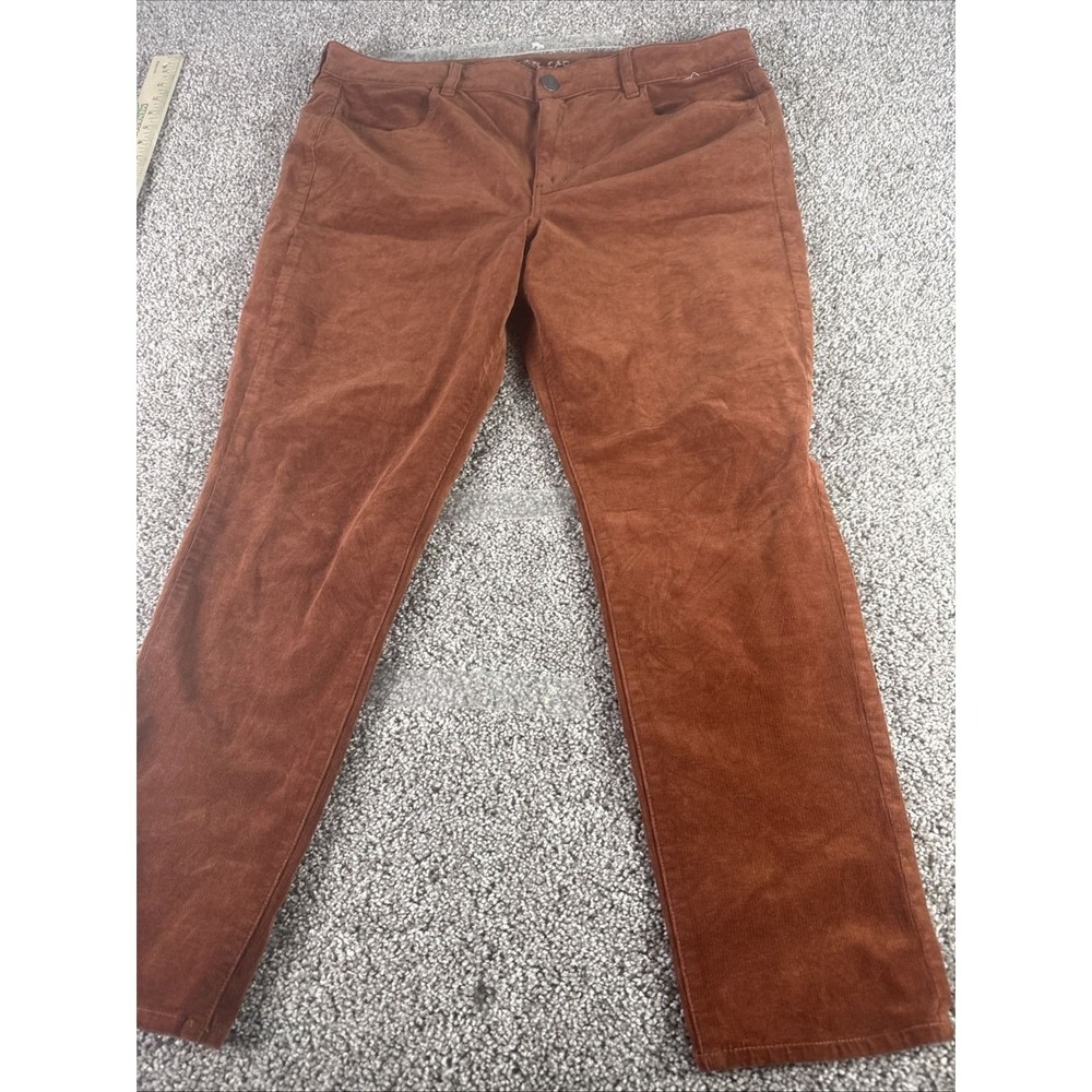 American Eagle Super Stretch Corduroy Pants Womens 18 Short Rust Brown Skinny